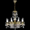 Casa Padrino Luxus Barock Kristall Kronleuchter Gold Ø 58 x H. 52 cm - Prunkvolle Messing Kronleuchter mit böhmischem Kristallglas - Barock Möbel - Edel & Prunkvoll