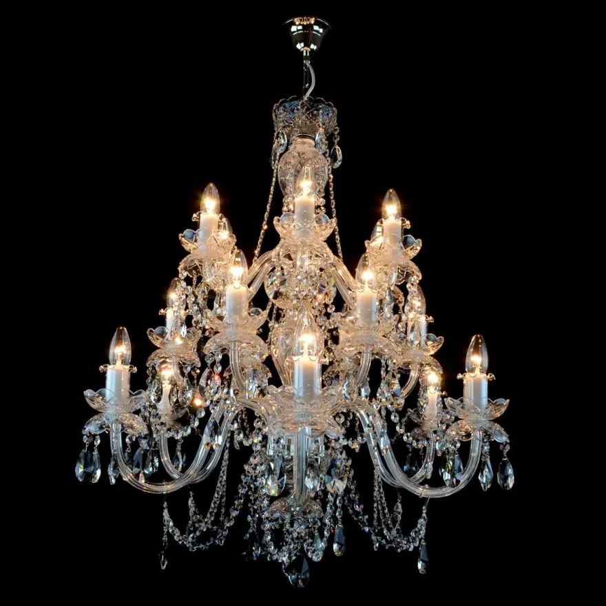 Casa Padrino Luxus Barock Kristall Kronleuchter Gold Ø 82 x H. 95 cm - Prunkvolle Messing Kronleuchter mit böhmischem Kristallglas - Barock Möbel - Edel & Prunkvoll