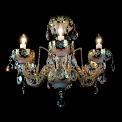 Casa Padrino Luxus Barock Kristall Kronleuchter Gold Ø 60 x H. 52 cm - Prunkvolle Messing Kronleuchter mit böhmischem Kristallglas - Barock Möbel - Edel & Prunkvoll