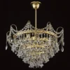 Casa Padrino Luxus Barock Kristall Kronleuchter Gold Ø 50 x H. 35 cm - Prunkvolle Messing Kronleuchter mit böhmischem Kristallglas - Barock Möbel - Edel & Prunkvoll