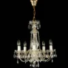 Casa Padrino Luxus Barock Kristall Kronleuchter Gold Ø 50 x H. 50 cm - Prunkvolle Messing Kronleuchter mit böhmischem Kristallglas - Barock Möbel - Edel & Prunkvoll