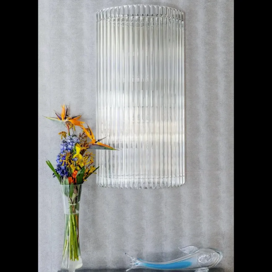 Casa Padrino Luxus Barock Kristall Wandleuchte Silber 60 x 18 x H. 120 cm - Prunkvolle Messing Wandleuchte mit böhmischem Kristallglas - Barock Möbel - Edel & Prunkvoll