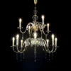 Casa Padrino Luxus Barock Kristall Kronleuchter Silber Ø 90 x H. 105 cm - Prunkvolle Messing Kronleuchter mit böhmischem Kristallglas - Barock Möbel - Edel & Prunkvoll
