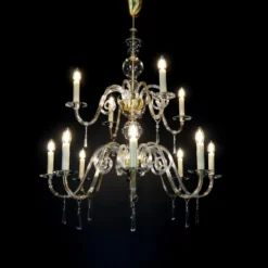 Casa Padrino Luxus Barock Kristall Kronleuchter Silber Ø 90 x H. 105 cm - Prunkvolle Messing Kronleuchter mit böhmischem Kristallglas - Barock Möbel - Edel & Prunkvoll