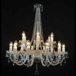 Casa Padrino Luxus Barock Kristall Kronleuchter Gold Ø 75 x H. 90 cm - Prunkvolle Messing Kronleuchter mit böhmischem Kristallglas - Barock Möbel - Edel & Prunkvoll