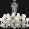 Casa Padrino Luxus Barock Kristallglas Kronleuchter Silber / Weiß Ø 110 x H. 120 cm - Hotel & Restaurant Kronleuchter - Edel & Prunkvoll