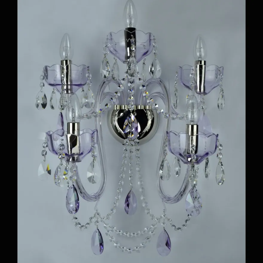 Casa Padrino Luxus Barock Kristall Wandleuchte Silber 43 x 24 x H. 55 cm - Prunkvolle Messing Wandleuchte mit böhmischem Kristallglas - Barock Möbel - Edel & Prunkvoll