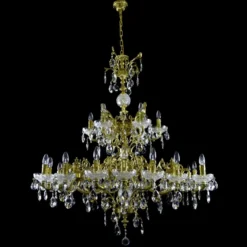 Casa Padrino Luxus Barock Kristall Kronleuchter Gold Ø 125 x H. 130 cm - Prunkvolle Messing Kronleuchter mit böhmischem Kristallglas - Barock Möbel - Edel & Prunkvoll