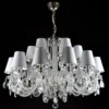 Casa Padrino Luxus Barock Kristall Kronleuchter Silber Ø 88 x H. 65 cm - Prunkvolle Messing Kronleuchter mit böhmischem Kristallglas - Barock Möbel - Edel & Prunkvoll