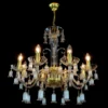 Casa Padrino Luxus Barock Kristall Kronleuchter Gold Ø 68 x H. 58 cm - Prunkvolle Messing Kronleuchter mit böhmischem Kristallglas - Barock Möbel - Edel & Prunkvoll