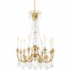 Casa Padrino Luxus Barock Kristall Kronleuchter Antik Gold Ø 80 x H. 116 cm - Luxus Qualität