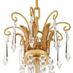 Casa Padrino Luxus Barock Kristall Kronleuchter Antik Gold Ø 80 x H. 116 cm - Luxus Qualität
