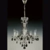 Casa Padrino Luxus Barock Kristall Tischleuchte Silber 56 x 23 x H. 38 cm - Prunkvolle Messing Tischleuchte mit böhmischem Kristallglas - Barock Möbel - Edel & Prunkvoll