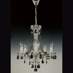 Casa Padrino Luxus Barock Kristall Tischleuchte Silber 56 x 23 x H. 38 cm - Prunkvolle Messing Tischleuchte mit böhmischem Kristallglas - Barock Möbel - Edel & Prunkvoll