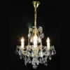 Casa Padrino Luxus Barock Kristall Tischleuchte Gold 40 x 20 x H. 35 cm - Prunkvolle Messing Tischleuchte mit böhmischem Kristallglas - Barock Möbel - Edel & Prunkvoll