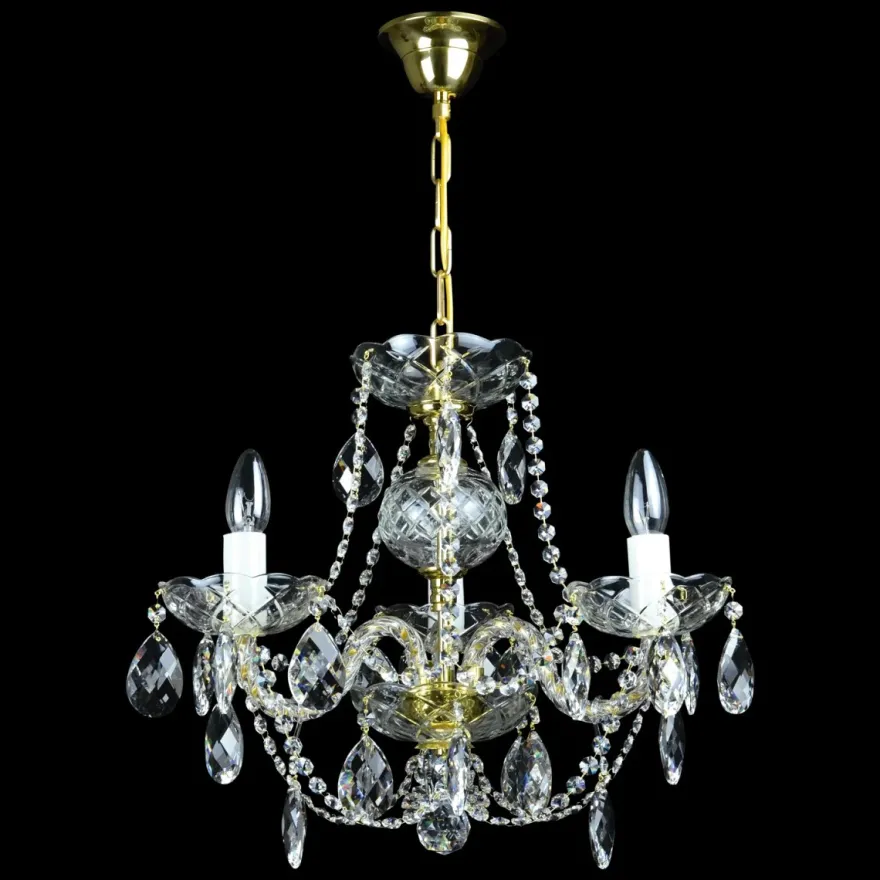 Casa Padrino Luxus Barock Kristall Tischleuchte Gold 40 x 20 x H. 35 cm - Prunkvolle Messing Tischleuchte mit böhmischem Kristallglas - Barock Möbel - Edel & Prunkvoll
