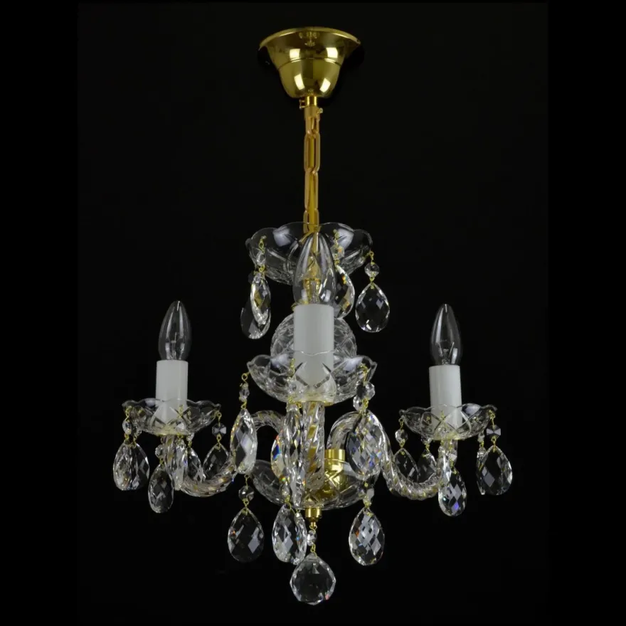 Casa Padrino Luxus Barock Kristall Kronleuchter Gold Ø 44 x H. 35 cm - Prunkvolle Messing Kronleuchter mit böhmischem Kristallglas - Barock Möbel - Edel & Prunkvoll