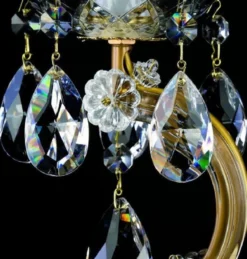 Casa Padrino Luxus Barock Kristall Tischleuchte Gold Ø 25 x H. 49 cm - Prunkvolle Schreibtischleuchte mit Böhmischem Kristallglas - Barock Kristall Leuchten