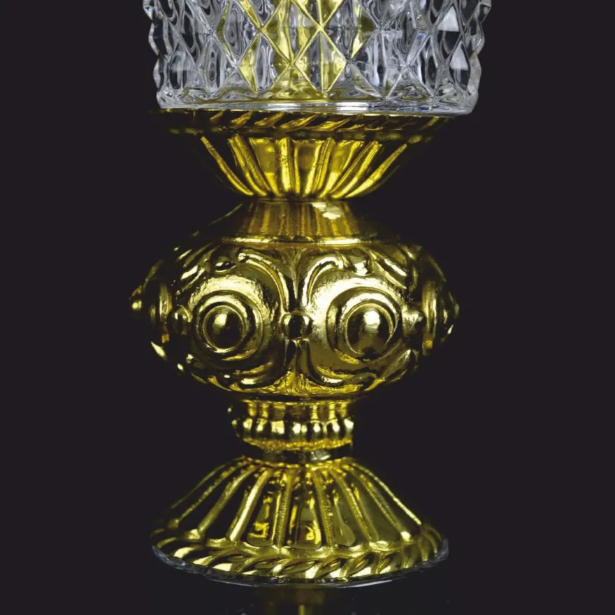 Casa Padrino Luxus Barock Kristall LED Stehleuchte Gold Glänzend Ø 35 x H. 107 cm