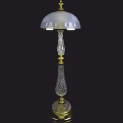 Casa Padrino Luxus Barock Kristall LED Stehleuchte Gold Glänzend Ø 35 x H. 107 cm