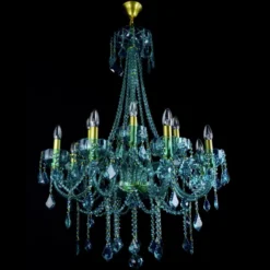 Casa Padrino Luxus Barock Kristall Kronleuchter Gold Ø 80 x H. 107 cm - Prunkvolle Messing Kronleuchter mit böhmischem Kristallglas - Barock Möbel - Edel & Prunkvoll