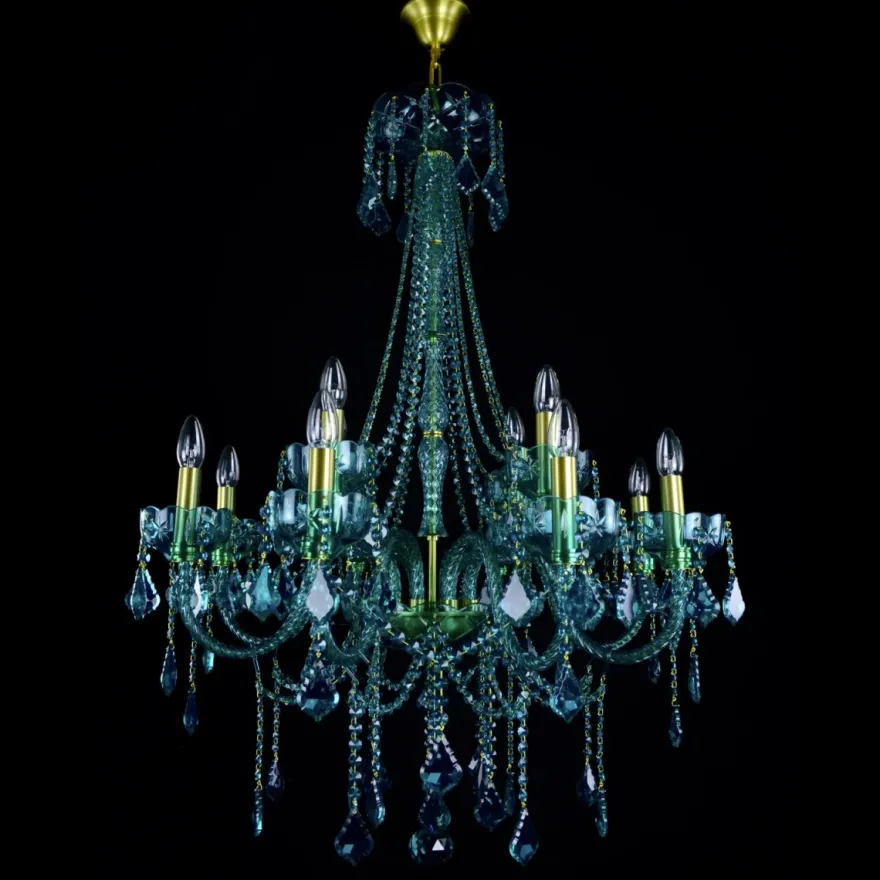 Casa Padrino Luxus Barock Kristall Kronleuchter Gold Ø 80 x H. 107 cm - Prunkvolle Messing Kronleuchter mit böhmischem Kristallglas - Barock Möbel - Edel & Prunkvoll