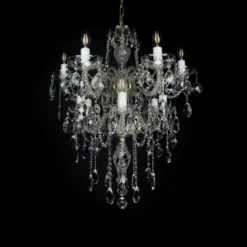 Casa Padrino Luxus Barock Kristall Kronleuchter Gold Ø 65 x H. 76 cm - Prunkvolle Messing Kronleuchter mit böhmischem Kristallglas - Barock Möbel - Edel & Prunkvoll