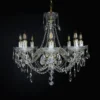 Casa Padrino Luxus Barock Kristall Kronleuchter Gold Ø 60 x H. 51 cm - Prunkvolle Messing Kronleuchter mit böhmischem Kristallglas - Barock Möbel - Edel & Prunkvoll