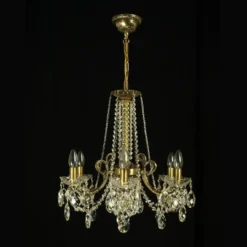 Casa Padrino Luxus Barock Kristall Kronleuchter Gold Ø 58 x H. 40 cm - Prunkvolle Messing Kronleuchter mit böhmischem Kristallglas - Barock Möbel - Edel & Prunkvoll