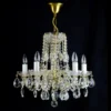 Casa Padrino Luxus Barock Kristall Kronleuchter Silber Ø 46 x H. 45 cm - Prunkvolle Messing Kronleuchter mit böhmischem Kristallglas - Barock Möbel - Edel & Prunkvoll
