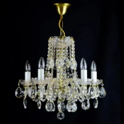 Casa Padrino Luxus Barock Kristall Kronleuchter Silber Ø 46 x H. 45 cm - Prunkvolle Messing Kronleuchter mit böhmischem Kristallglas - Barock Möbel - Edel & Prunkvoll
