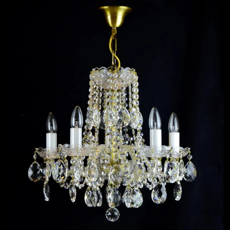 Casa Padrino Luxus Barock Kristall Kronleuchter Silber Ø 46 x H. 45 cm - Prunkvolle Messing Kronleuchter mit böhmischem Kristallglas - Barock Möbel - Edel & Prunkvoll