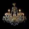 Casa Padrino Luxus Barock Kristall Kronleuchter Gold Ø 59 x H. 56 cm - Prunkvolle Messing Kronleuchter mit böhmischem Kristallglas - Barock Möbel - Edel & Prunkvoll