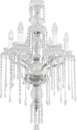 Casa Padrino Luxus Barock Kristall Kronleuchter Silber Ø 45 cm - Prunkvoller Wohnzimmer Kronleuchter im Barockstil - Hotel Kronleuchter - Barock Kristall Leuchten - Barock Interior