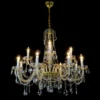 Casa Padrino Luxus Barock Kristall Kronleuchter Gold Ø 66 x H. 60 cm - Prunkvolle Messing Kronleuchter mit böhmischem Kristallglas - Barock Möbel - Edel & Prunkvoll