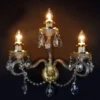 Casa Padrino Luxus Barock Kristall Wandleuchte Gold 38 x 18 x H. 36 cm - Prunkvolle Messing Wandleuchte mit böhmischem Kristallglas - Barock Möbel - Edel & Prunkvoll