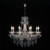 Casa Padrino Luxus Barock Kristall Kronleuchter Silber Ø 65 x H. 62 cm - Prunkvolle Messing Kronleuchter mit böhmischem Kristallglas - Barock Möbel - Edel & Prunkvoll