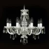 Casa Padrino Luxus Barock Kristall Kronleuchter Silber Ø 57 x H. 55 cm - Prunkvolle Messing Kronleuchter mit böhmischem Kristallglas - Barock Möbel - Edel & Prunkvoll