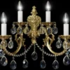 Casa Padrino Luxus Barock Kristall Wandleuchte Bronze 48 x H. 45 cm - Prunkvolle Wandlampe mit Böhmischem Kristallglas - Barock Möbel