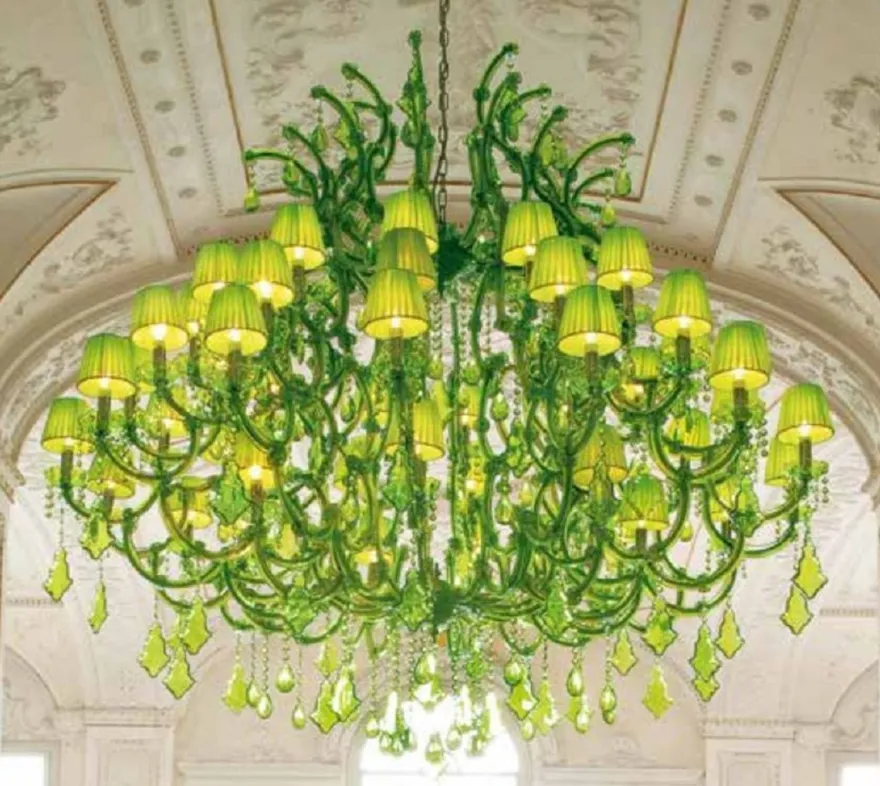 Casa Padrino Luxus Barock Kristall Kronleuchter Grün Ø 190 x H. 170 cm - Riesiger Venezianischer Kronleuchter - Schloss Kronleuchter - Palast Kronleuchter - Luxus Qualität - Made in Italy