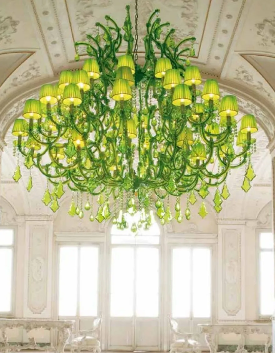Casa Padrino Luxus Barock Kristall Kronleuchter Grün Ø 190 x H. 170 cm - Riesiger Venezianischer Kronleuchter - Schloss Kronleuchter - Palast Kronleuchter - Luxus Qualität - Made in Italy