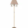 Casa Padrino Luxus Barock Kristall Stehleuchte Messing mit Patina / Braun H. 172 cm
