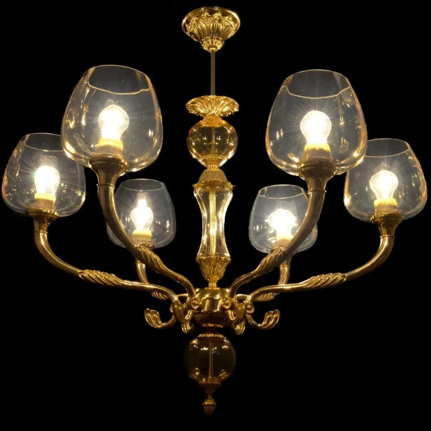 Casa Padrino Luxus Barock Kristall Kronleuchter Gold Ø 84 x H. 77 cm - Prunkvolle Messing Kronleuchter mit böhmischem Kristallglas - Barock Möbel - Edel & Prunkvoll