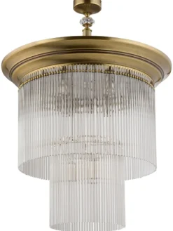 Casa Padrino Luxus Barock Kristall Deckenleuchte Messing mit Patina Ø 60 x H. 82 cm