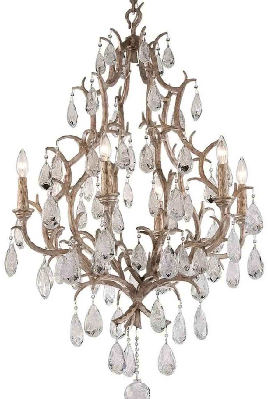 Casa Padrino Luxus Barock Kronleuchter Bronze Ø 71 x H. 110,5 cm - Handgefertigter Schmiedeeisen Kronleuchter mit edlen venezianischem Kristallglas Behängen in Tropfenform
