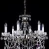 Casa Padrino Luxus Barock Kronleuchter Antik Silber Ø 65 x H. 57 cm - Prunkvoller Messing Kronleuchter mit Böhmischem Kristallglas - Edel & Prunkvoll