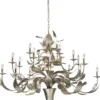 Casa Padrino Luxus Barock Kronleuchter mit Swarovski Kristallglas Silber Ø 140 x H. 100 cm - Prunkvoller Wohnzimmer Kronleuchter im Barockstil - Luxus Qualität - Made in Italy