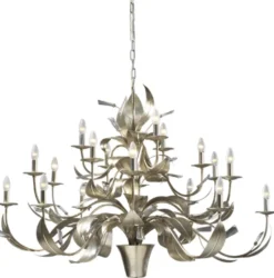 Casa Padrino Luxus Barock Kronleuchter mit Swarovski Kristallglas Silber Ø 140 x H. 100 cm - Prunkvoller Wohnzimmer Kronleuchter im Barockstil - Luxus Qualität - Made in Italy