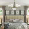 Casa Padrino Luxus Barock Kronleuchter Messing mit Patina / Weiß Ø 85 cm