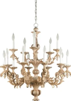 Casa Padrino Luxus Barock Kronleuchter Antik Silber Ø 84 x H. 93 cm - Prunkvoller Barockstil Wohnzimmer Kronleuchter - Edel & Prunkvoll - Luxus Qualität - Made in Italy
